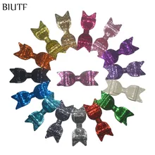 100 unids/lote 4,7*1,6 ''gran brillo de cuero sintético lentejuelas arcos niños prendas para la cabeza chic fit para todas las estaciones HDJ121