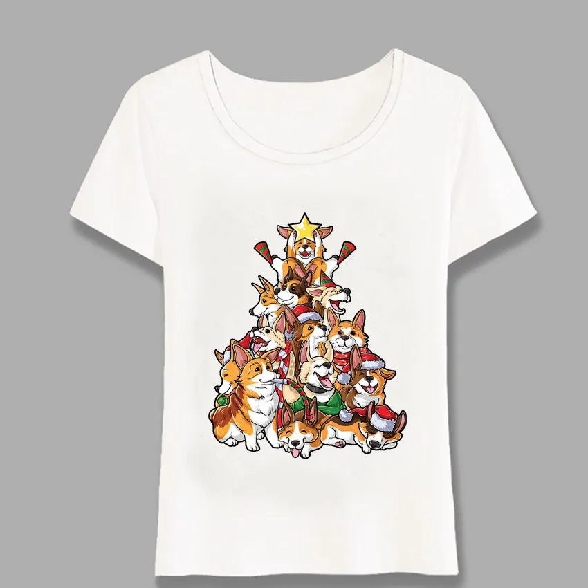 Футболка Corgi с изображением рождественской елки надпись Merry Corgmas I Love Corgis My Gifts