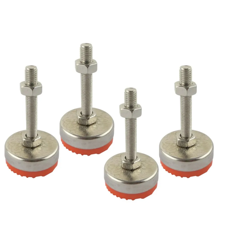 

4pcs M10x60mm Adjustable Foot Cups 40mm Diameter TPU Non-skid Base M10 Thread 60mm Length Articulated Leveling Foot