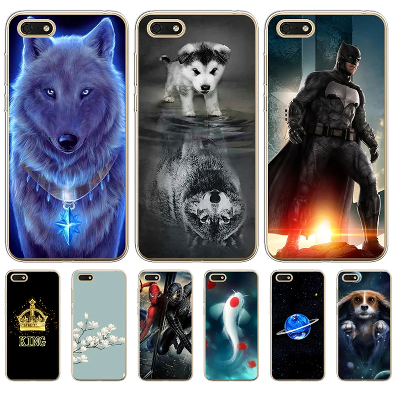 Soft TPU Silicone For Huawei Honor 7A 5.45&quot Phone Case DUA-L22 Back Cover coque cartoon luxury animal marvel joker Floral king |
