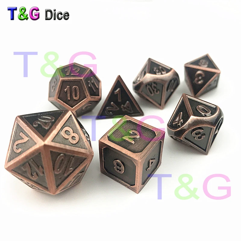Горячая новинка металлическая эмалированная кость D4 D6 D8 D10 D % D12 D20 для DnD RPG
