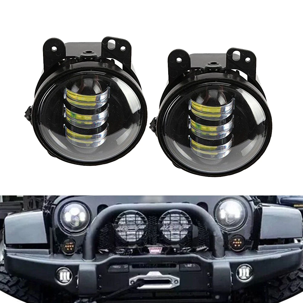

2pcs/Pair 30W 4" inch Round fog lights lens Projector Fog Lamp For Offroad Jeep Wrangler Dodge Chrysler ATV SUV 4X4 CREE CHIPS