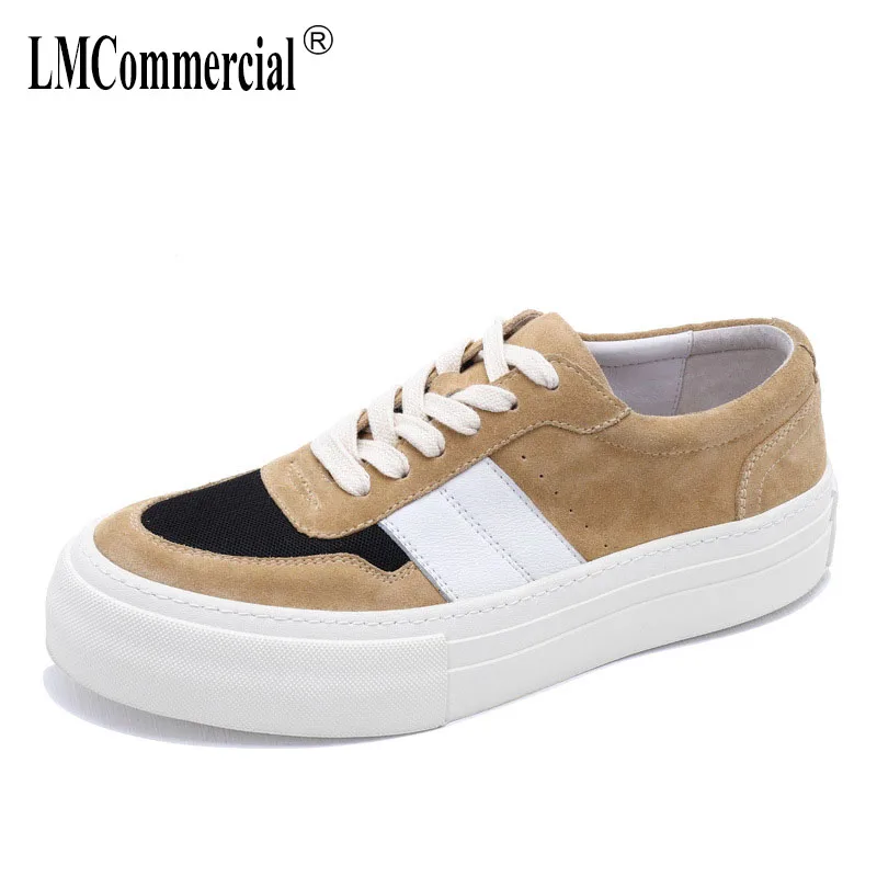 

Genuine Leather leisure sneakers mens spring autumn summer British cowhide breathable sneaker fashion boots men casual shoes