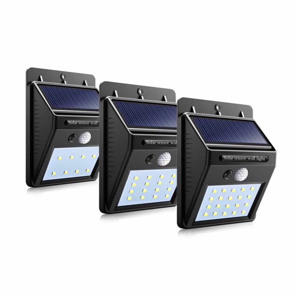 Waterproof Outdoor Wall LED Solar Night light PIR Motion Sensor Auto
