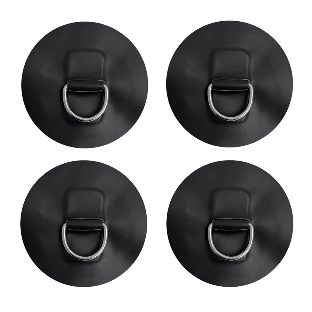 4Pcs Stainless Steel Kayak Canoe D Ring Pad Patch for PVC Inflatable Boat Dinghy Raft Surfboard Replacement Tie Down Accessories