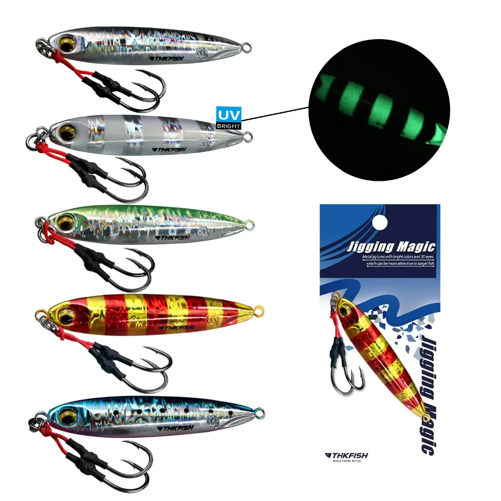 1pcs 60g 2.1oz Fishing Jigging Spoon Lures 3D Eyes Fishing Metal Hard Lures Colorful Fishing Jigging Bass Fishing Tackle