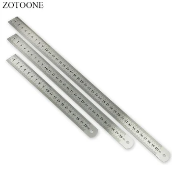 ZOTOONE Sewing Tool Accessory 15/20/30/40cm Stainless Steel Metal Ruler Metric Rule Precision Double Sided Measuring Tool D stainless metal ruler practical metric and inches measurement double sided thick precision calibration 15 20cm ruler