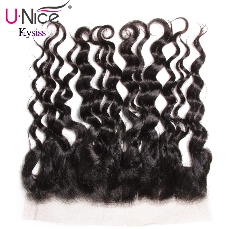 UNice Capelli 8A Kysiss Serie Del Virgin Brasiliano Onda Naturale Veletta frontale Orecchio a Orecchio 13X4 Pre Colto Umani di 100% parte dei capelli di Trasporto
