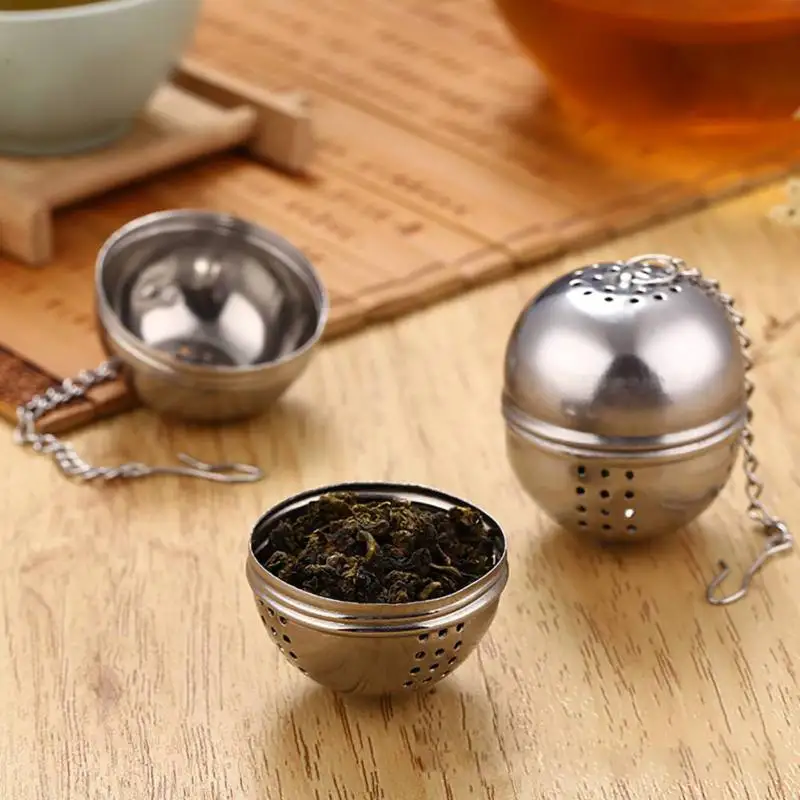 

Stainless Steel Ball Infusion Device Tea Infuser Strainer Net Sieve With Hook Loose Tea Spice Home Kitchen Accessories