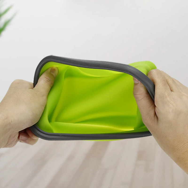 4 шт./компл. силиконовая складная коробка Bento складная переносная коробка для ланча для еды столовая посуда контейнер для продуктов миска