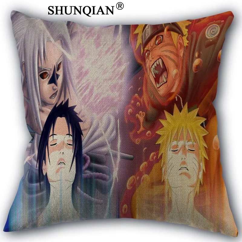 Pillowcase Аниме «Наруто» наволочка из хлопка, изготовление на заказ квадратные декоративные чехлы на подушку чехол на молнии размером 45*45 см с одной стороны - Цвет: Pillowcase