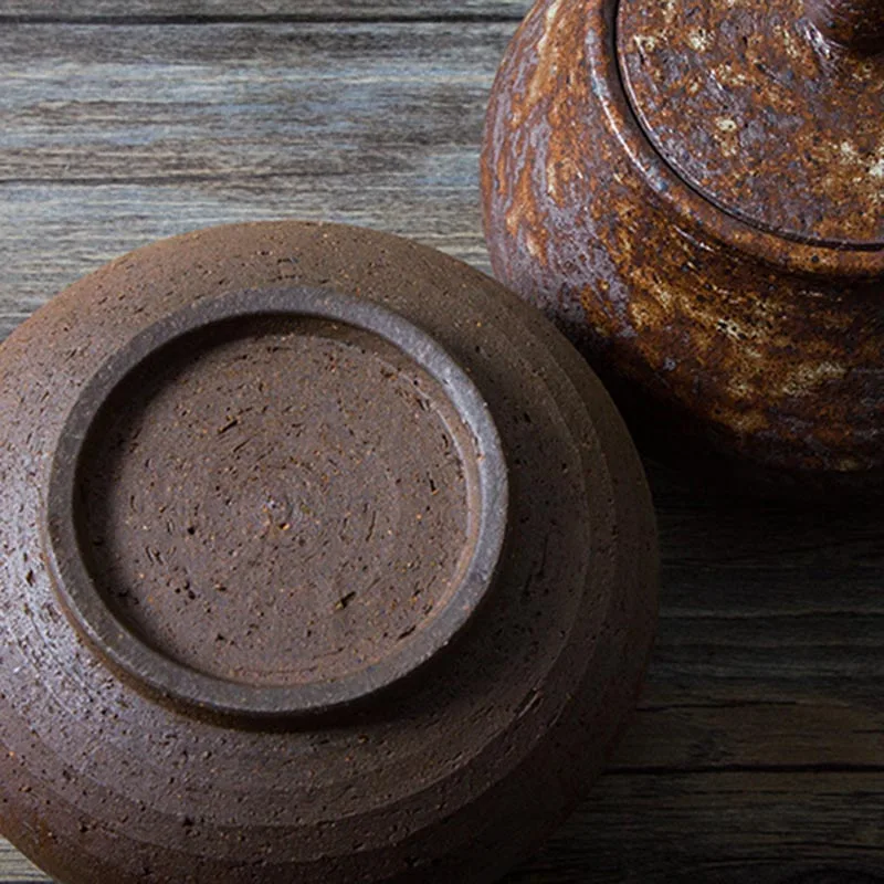 Японский стиль винтаж емкость для хранения чая ручной работы керамика грубая керамика печать Caddy подставка для чая банок Танк чайная посуда Декор