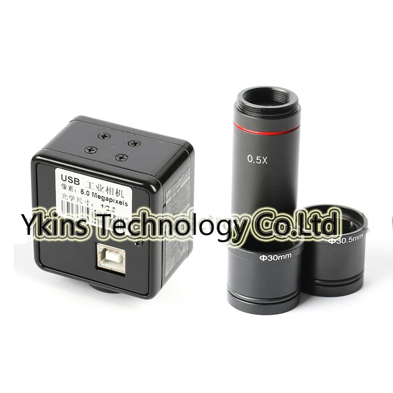 

HD 5.0MP USB Video Microscope Camera + CCD 0.5X Microscope Eyepiece C Mounting Lens, 23.2mm + 30mm + 30.5mm Ring