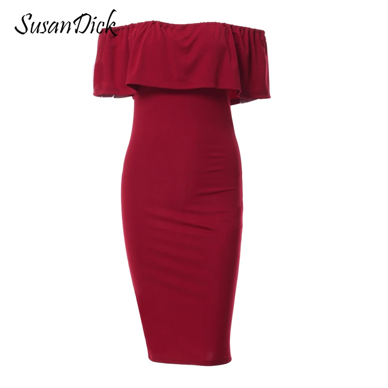 SusanDick Strapless Bodycon Waisted Dress Luxury Brand Women Red