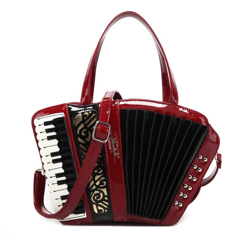 

NEW Musical Accordionist Bag Women Leather Music Handbags Amliya Music Accordion Crossbody Bag Female Famous Brands Musician Bag