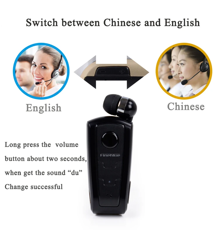 Fineblue F910 bluetooth earphone wireless Earbud calling Vibrating voice promptes for smart phone clip drop shipping