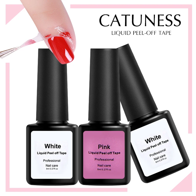 

CATUNESS Gel Varnish Easy To Clean Liquid off Tape Semi-permanent Nail Polish Peel Skin Care Gel Nail Art Plastic Latex Tape