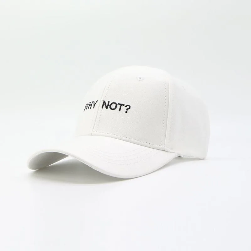 Бейсболка с надписью Why Not Snapbacks, хип-хоп кепка для мужчин и женщин, шапка для папы, хлопковая черно-белая облегающая Кепка для мальчиков и девочек, кепка s - Цвет: White