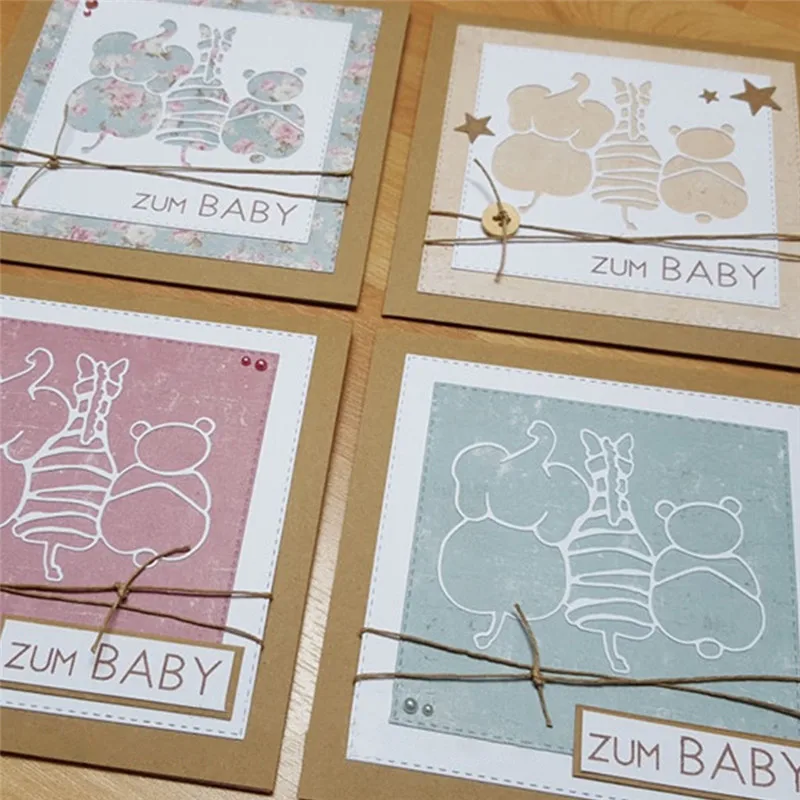 

Creative Baby Animals Dies Elephent Dog Metal Cutting Die Stencils for DIY Scrapbook Paper Card Decorative Craft