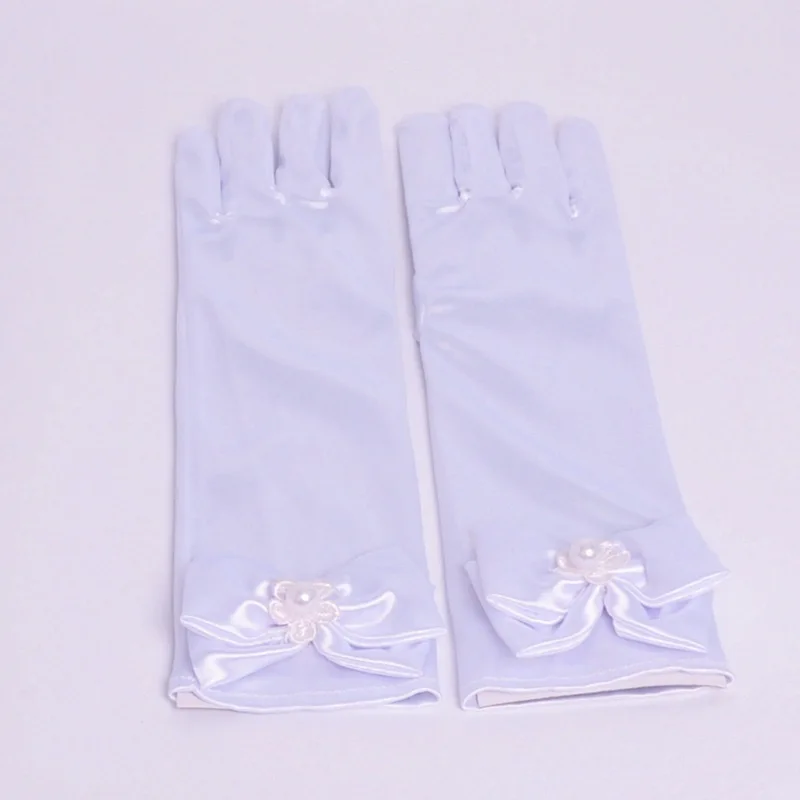 Великолепные Сатиновые модные перчатки для особых случаев, платье для торжественных торжеств, вечерние, короткие женские перчатки, платье принцессы - Цвет: white long