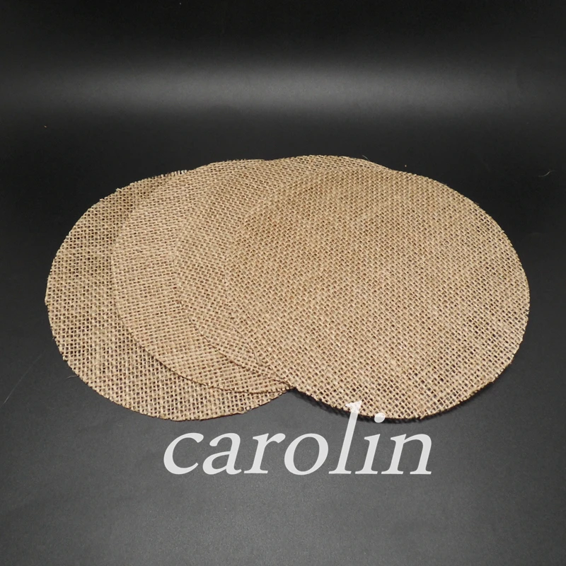 20pcs circular jute Cup Mat burlap placemat Coaster rustic wedding
