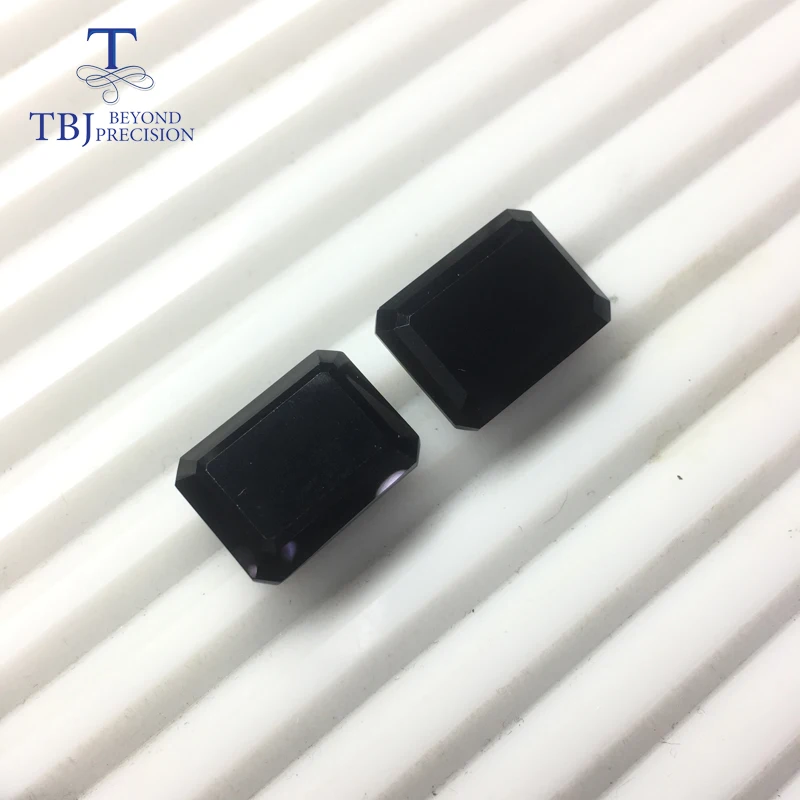 Natural oct12*16mm black spinel 35.2ct two pieces in one lot natural gemstone for diy silver jewelry