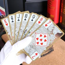 55 шт./компл. водонепроницаемый пластиковый ПВХ покер колода карты коллективный золотой край Набор Игральных Карт