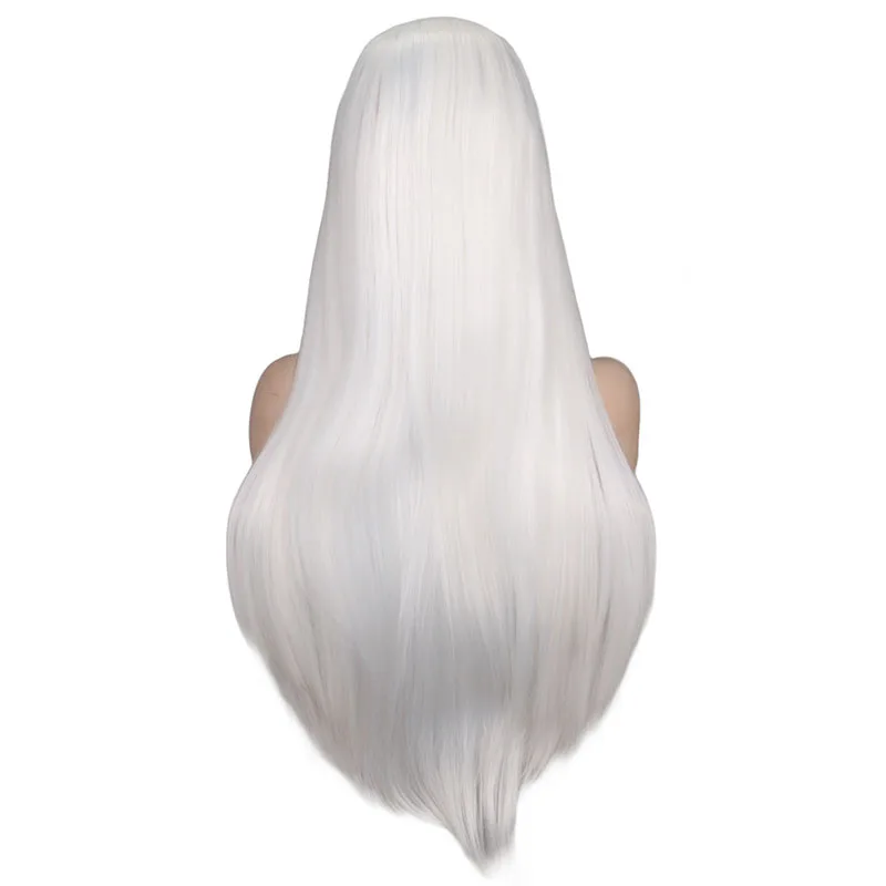 QQXCAIW синтетический парик на кружеве для женщин длинные прямые 26 дюймов желтый черный натуральный белый термостойкие волокна парики