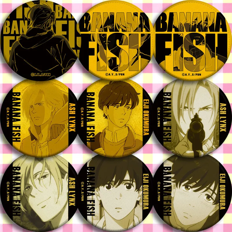 

1pcs Banana Fish Cosplay Badge Callenreese Aslan Jade Okumura Eiji Brooch Pins Ash Lynx Collection Badges for Backpacks Clothes