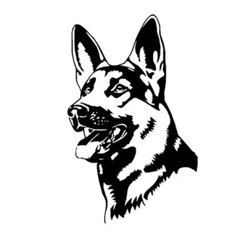 thumbnail image 2 of Black And White German Shepherd Dog Vector Sketch. Silhouette Of Fluffy German Shepherd Stock Vector Image & Art 2 of 13