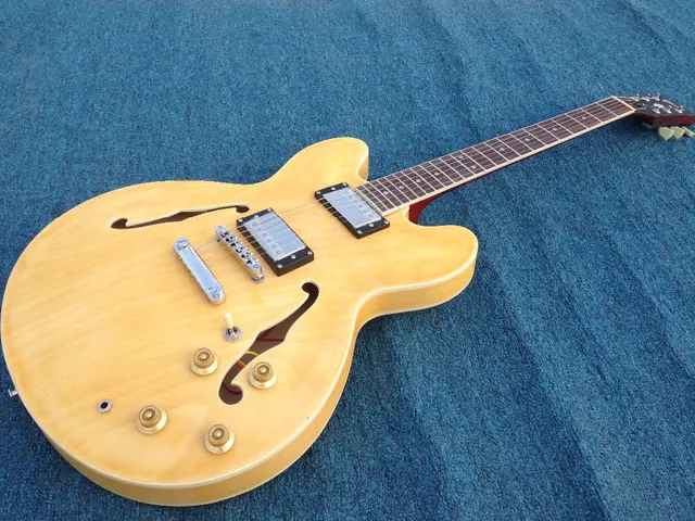 Best price at $256 Cheap Free shipping  ES 335 electric guitar  one piece wood neck nature matt finish