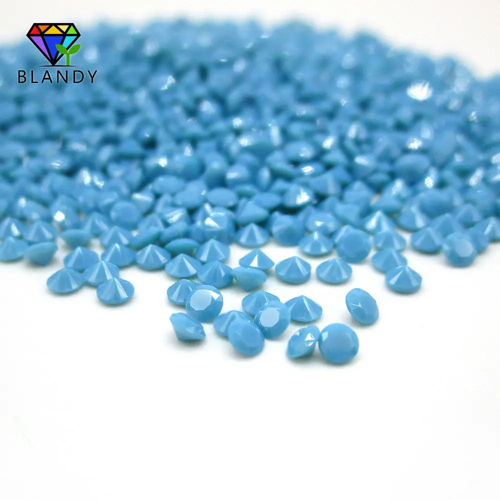 1000 шт./лот 5A 1,0-3,0 мм круглая огранка синий синтетический нано Тур quoise камень искусственные камни для ювелирной восковой установки