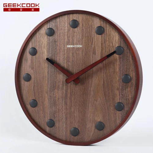 Без стекла Светоотражающие 12 ''14'' винтажные большие 3D настенные часы дизайн бесшумные часы для гостиной домашний декор часы Современный дизайн настенные часы - Цвет: Dark Wood 3