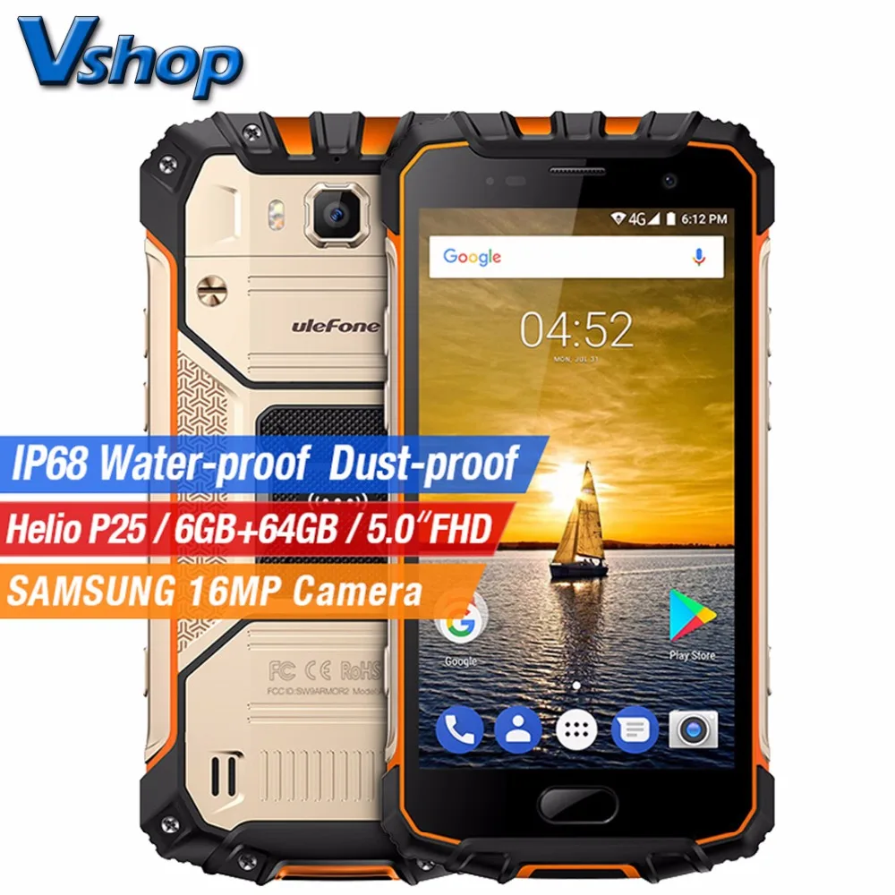 Ulefone Armor 2 4G мобильные телефоны Android 7 0 6 ГБ ОЗУ 64 Гб ПЗУ Восьмиядерный IP68 смартфон
