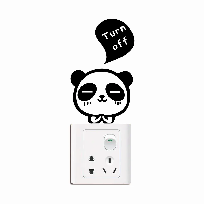 Panda 10 Cute Panda Light Switch Sticker Cartoon Animal Vinyl Wall Sticker for Kids Room Home