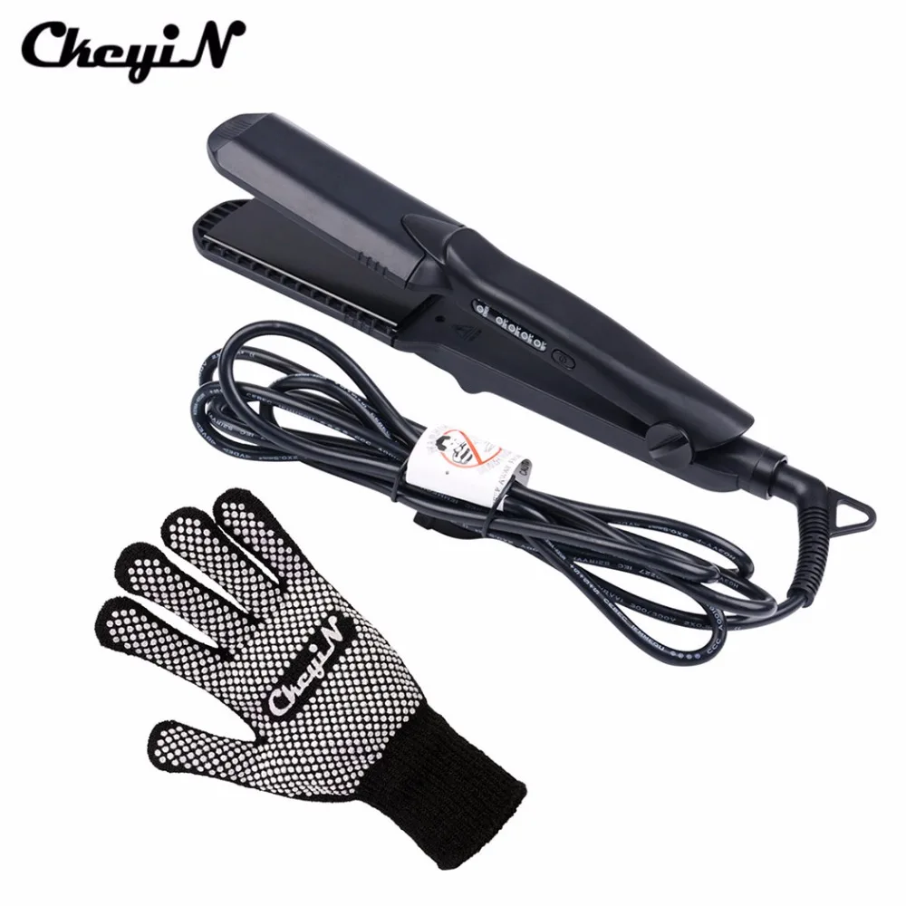 

CkeyiN 4in1 Professional Ceramic Hair Flat Iron Wave Corrugation Hair Curler Straightener Curling Hair Crimper Corrugated Curl