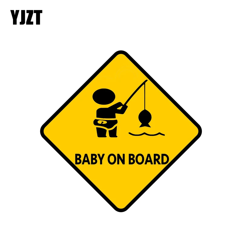 

YJZT 15.5CM*15.5CM BABY ON BOARD Fisherman Car Sticker PVC Decal 12-40160