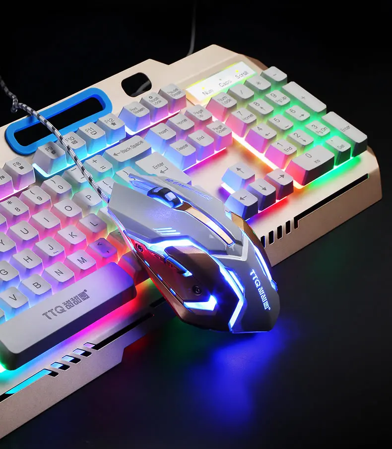 TTQ USB игровая клавиатура мышь геймер профессиональный набор Razer Led игровая мышь механическая клавиатура набор проводной 2000 точек/дюйм геймерский набор