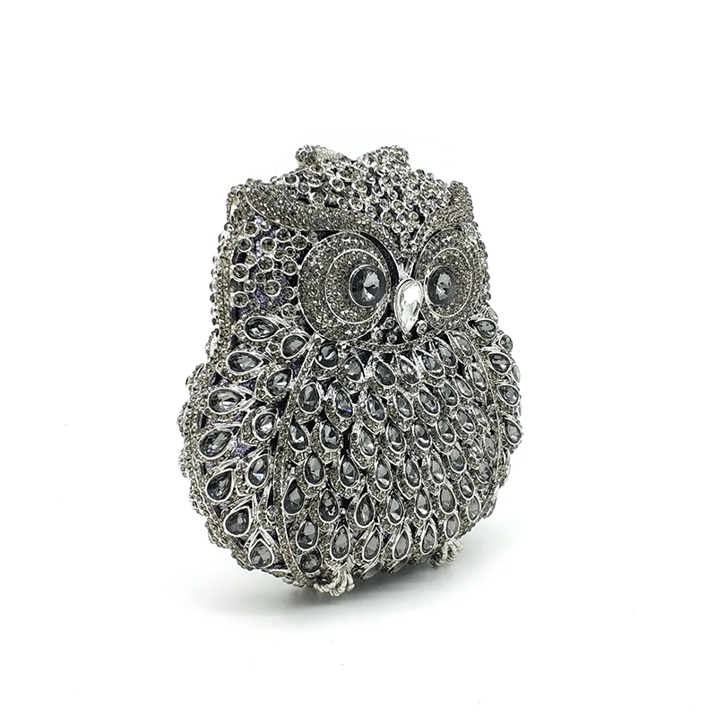 Fashion design clutch women evening party bag diamonds owl bird shape crystal purses bridal wedding party crystal clutches