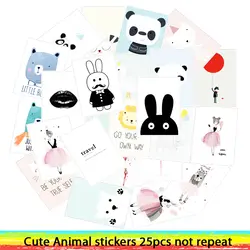 25 шт Nordic Стиль животного Декоративные наклейки для Чемодан ноутбука художественная роспись DIY плакат наклейки водонепроницаемый игрушка