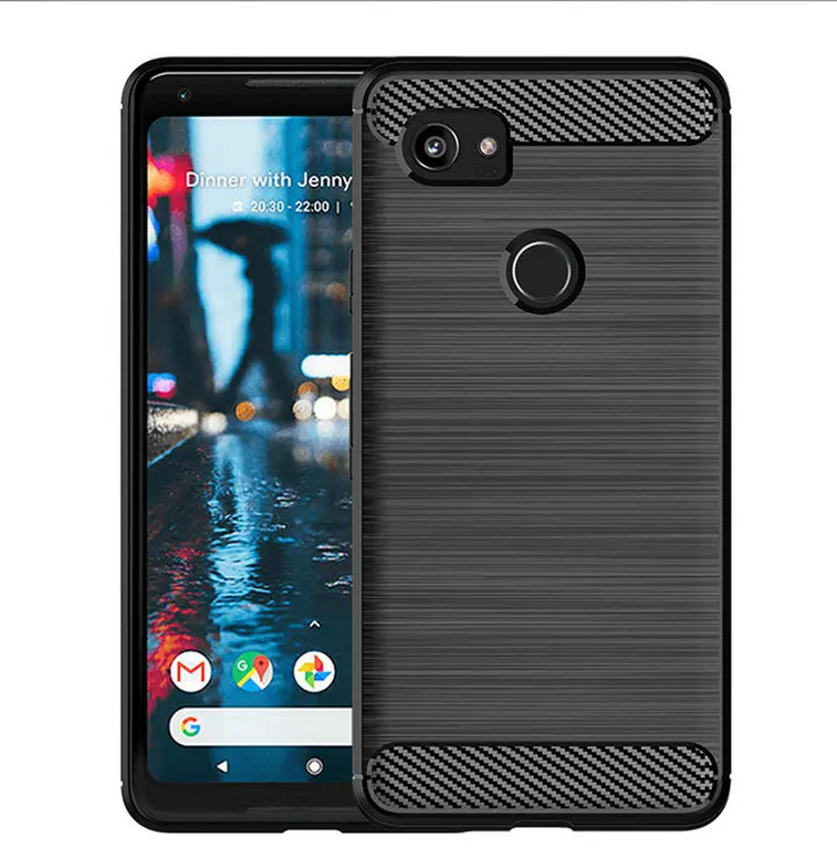 Чехол для Google Pixel 2 2XL Силиконовый прочный армированный чехол из углеродного