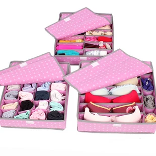 

Foldable Non-Woven pink heart Storage Boxes for Bra Socks Briefs Scarf 3pcs/set Free shipping