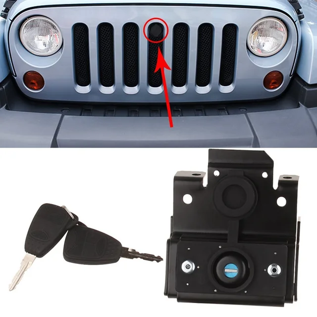 Jk Accessories Replacement Parts Front Engine Compartment Hood Cover Anti  Theft Grille Lock With Key For Jeep Wrangler Jk 07~17 - Locks & Hardware -  AliExpress