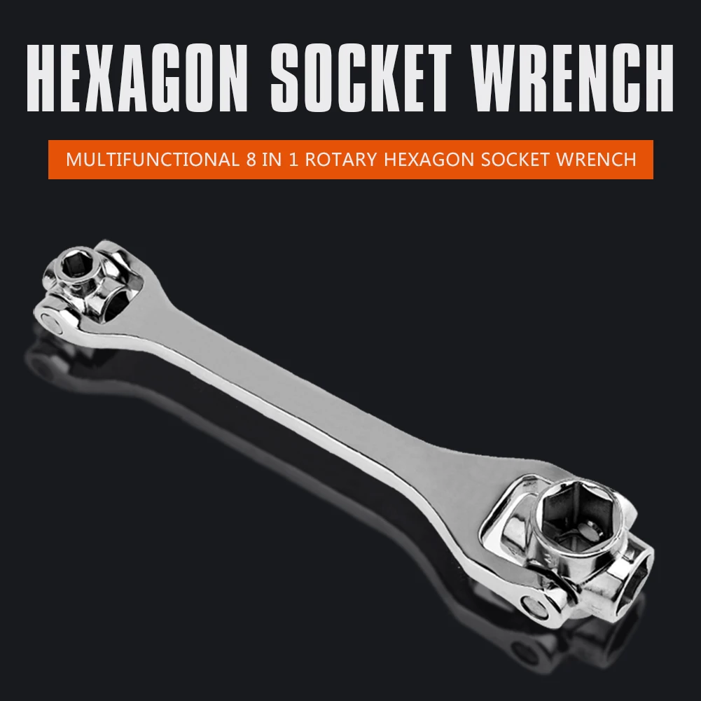 

NEW 8 In 1 12-19 Multi-function Socket Wrench Spanner Universal Home Hand Tools