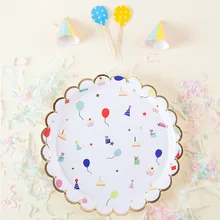 8 шт мультяшная одноразовая посуда бумажная тарелка для праздника детский день рождения, детский душ Детский день украшения для тематических вечеринок