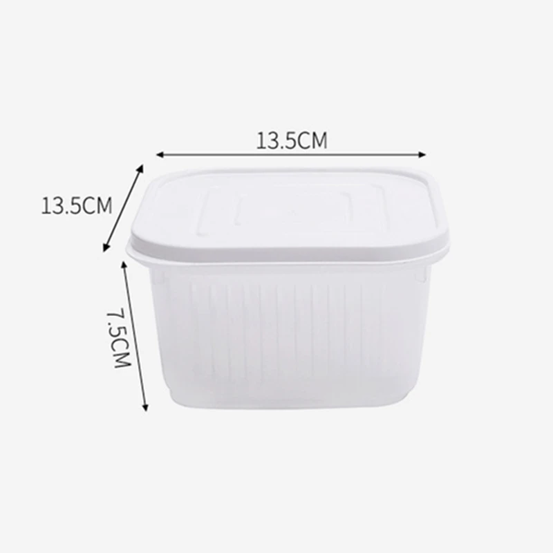 1PCS Transparent Kitchen Storage Box Refrigerator Fruit and Vegetable Storage Box Kitchen with Lid Drain Storage Tanks