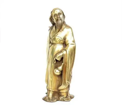 

China Ming Dynasty Medical scientist Bronze Doctor Old man Li shizhen Statue
