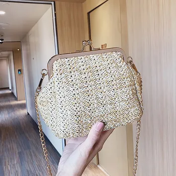 

Womens Bag Fashion Summer Beach Wild Chain Messenger Shoulder Solid Weaving women bag bolsa masculina sac femme borsa donna 2019