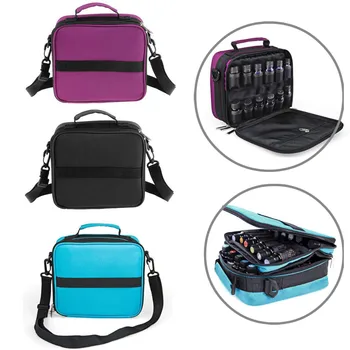 

Essential Oil Carrying Case Travel Bottle Organizer Foam Insert Shoulder Bag for 42 Bottles Polyester Fiber