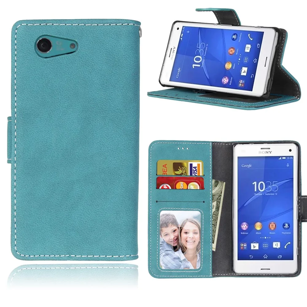 

For Sony Xperia Z3 Compact Case Cover Retro Stand PU Leather Wallet Card Case For Sony Xperia Z3 Compact Z3 mini Phone Cases